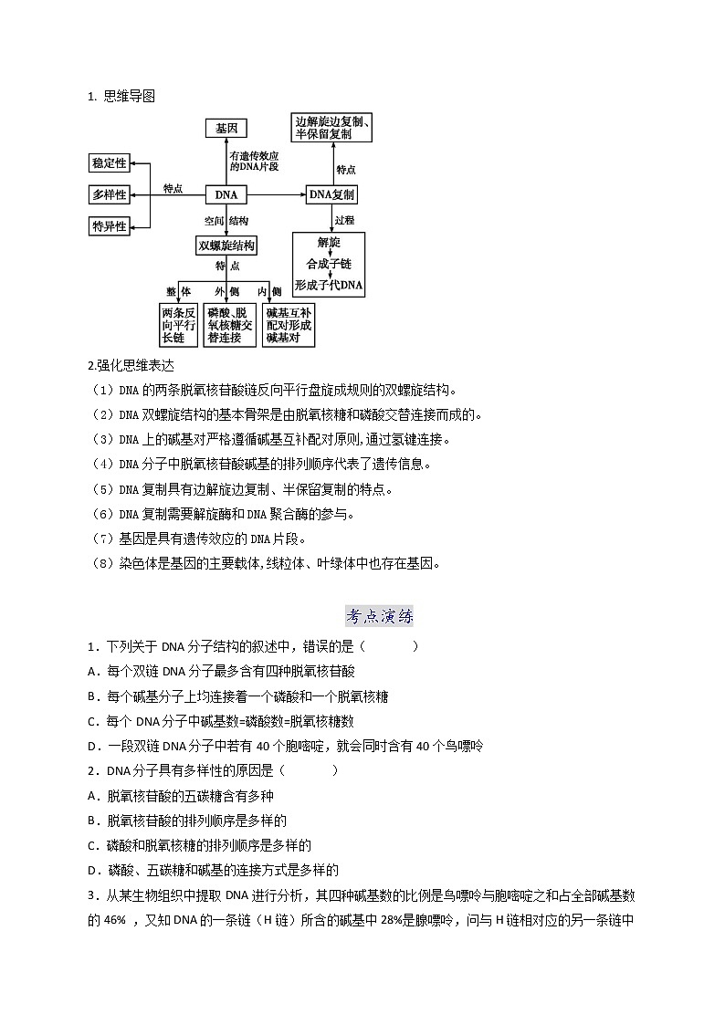第三章 章节复习与检测-最新高一下学期生物同步考点精讲精练（人教版2019必修2）（原卷版）第3页
