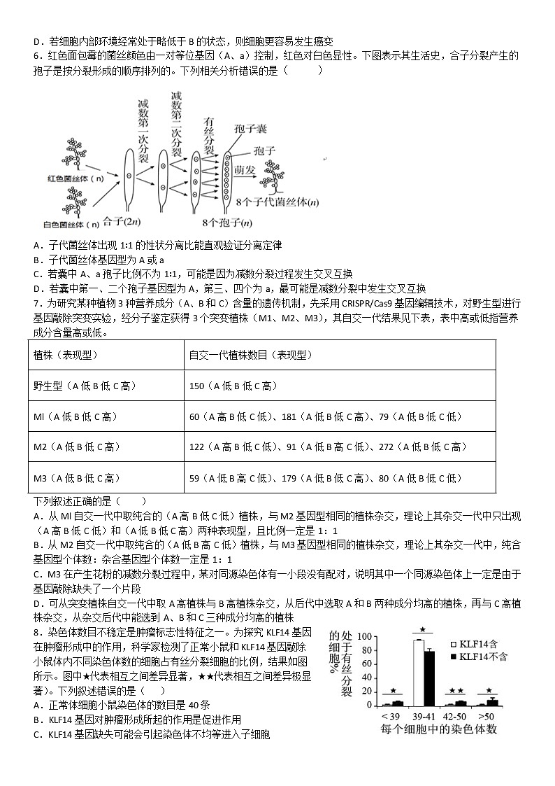 2022-2023学年湖北省华中师范大学第一附属中学高三上学期12月3日生物独立月考卷7（解析版）第2页