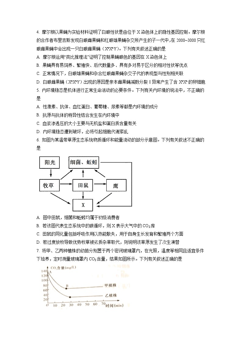 2022届湖南省娄底市高三上学期期末教学质量检测  生物第2页