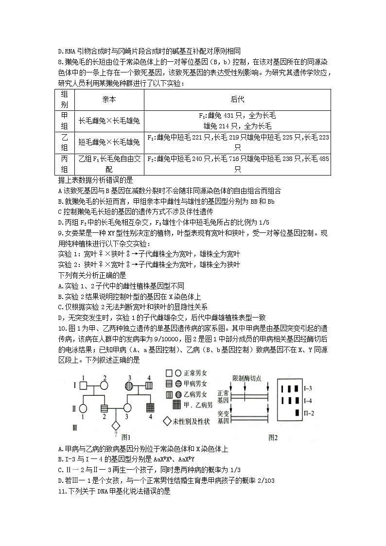 山东省济南市2022-2023学年高三上学期期中生物试题03