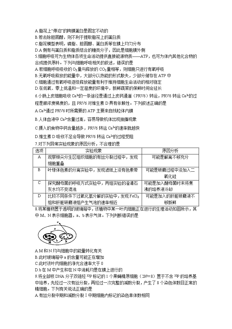 山东省济南市章丘区2022-2023学年高三上学期诊断性测试生物试题第2页