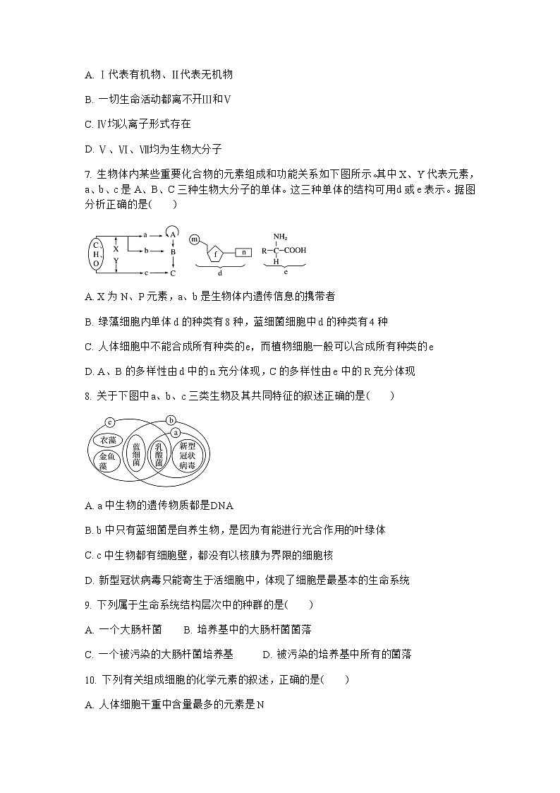 2022-2023学年云南省玉溪市二中高一上学期期中考试生物试题03