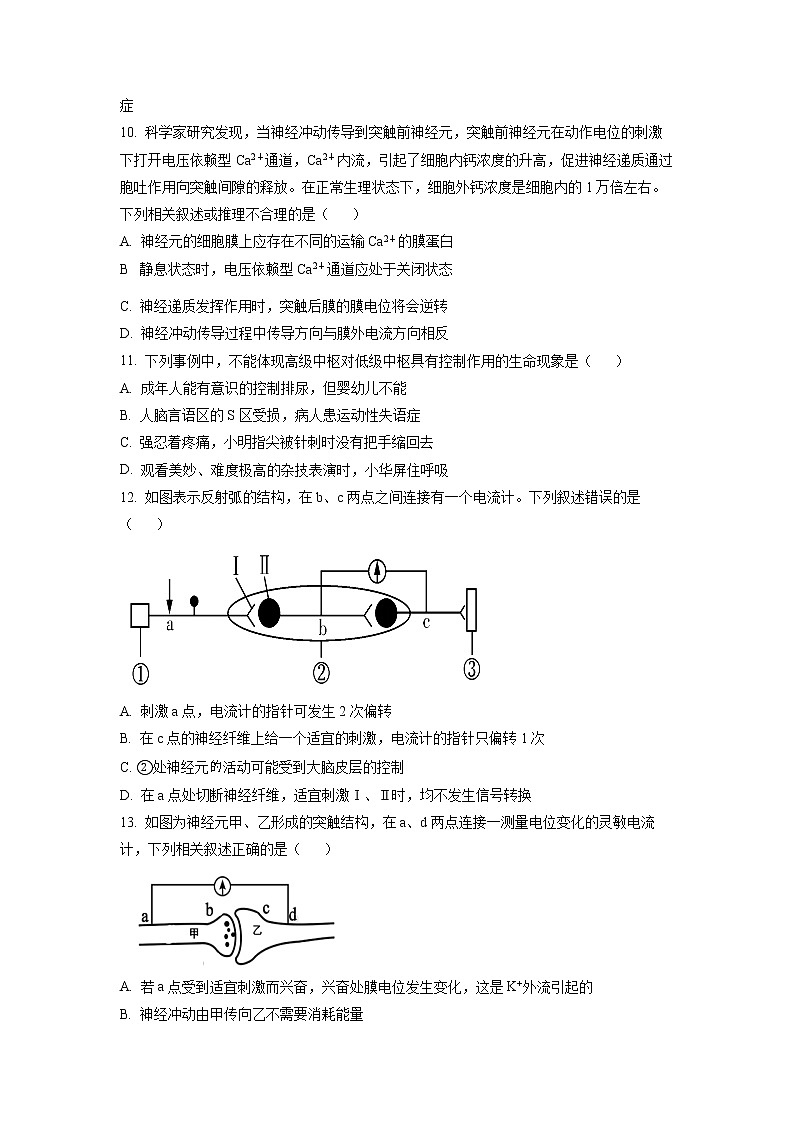 2023日照国开中学高二上学期10月月考生物试题含解析03