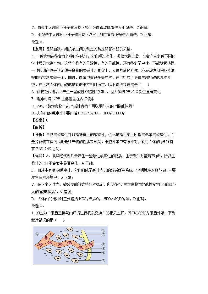 2023日照国开中学高二上学期10月月考生物试题含解析02