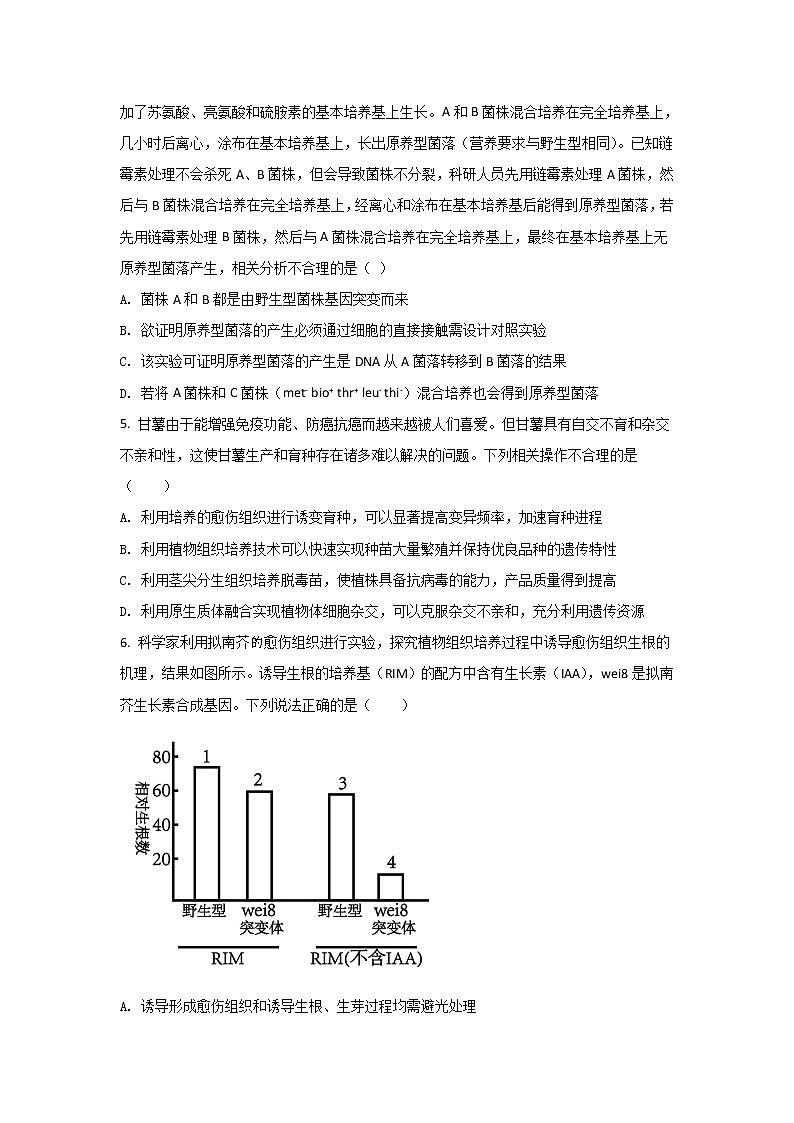 2021-2022学年辽宁省实验中学高二下学期期中考试生物试题（Word版）第2页