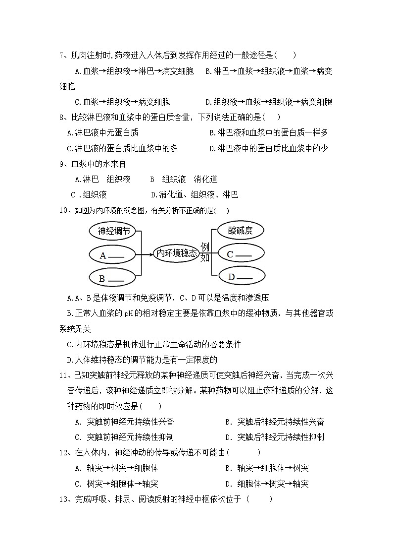 2021-2022学年内蒙古阿拉善左旗高二上学期期中考试生物试题（Word版）第2页