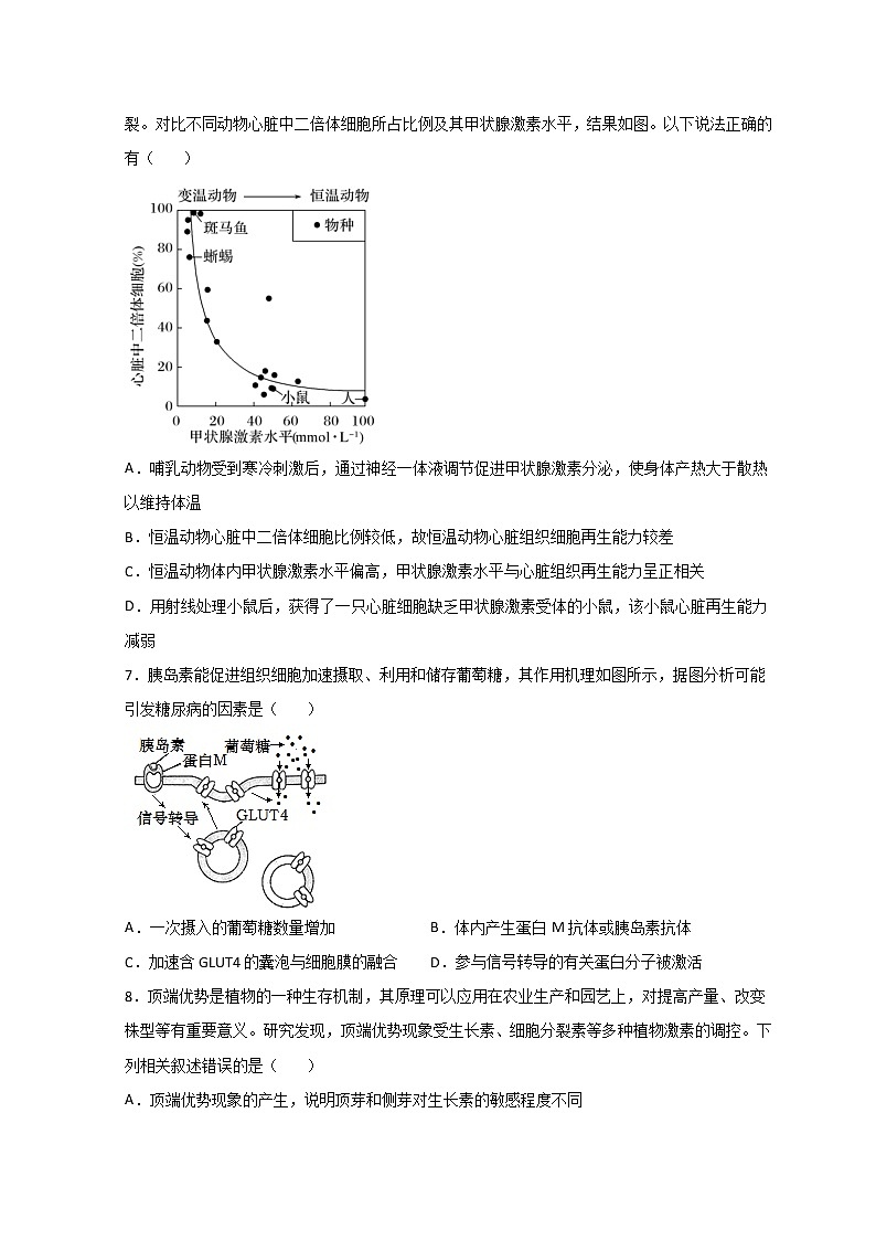 2021-2022学年山东省济南市山东师大附中高二上学期期中考试生物试题 解析版03