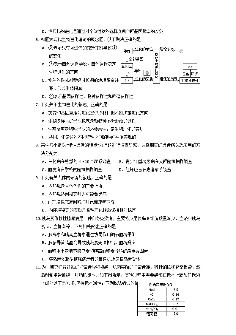 2021-2022学年四川省绵阳市盐亭县高二下学期3月开学考试生物试题（Word版）02