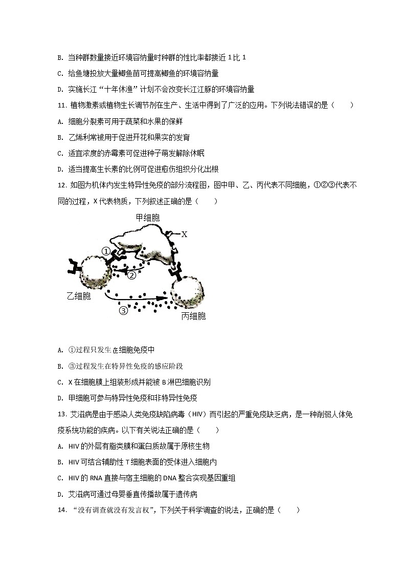 2021-2022学年浙江省杭州地区（含周边）重点中学高二上学期期中联考生物试题 解析版第3页