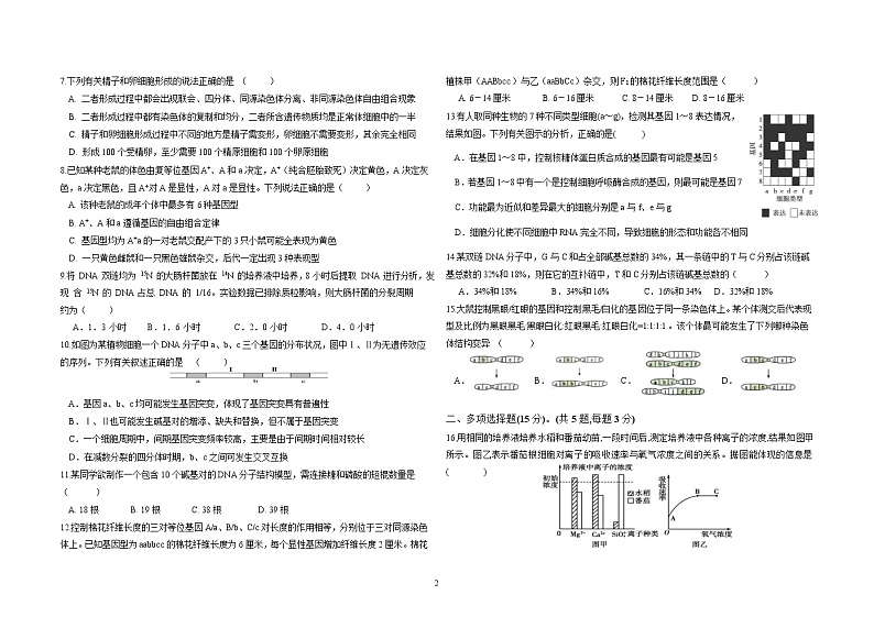 2022-2023学年江西省金溪县第一中学高二上学期开学考试生物试题 word版02