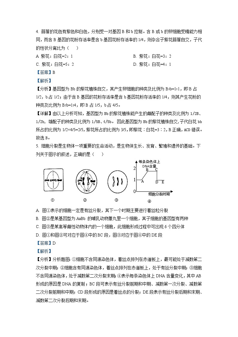 2022-2023学年江西省新余市一中高二上学期开学考试生物试题（解析版）第3页