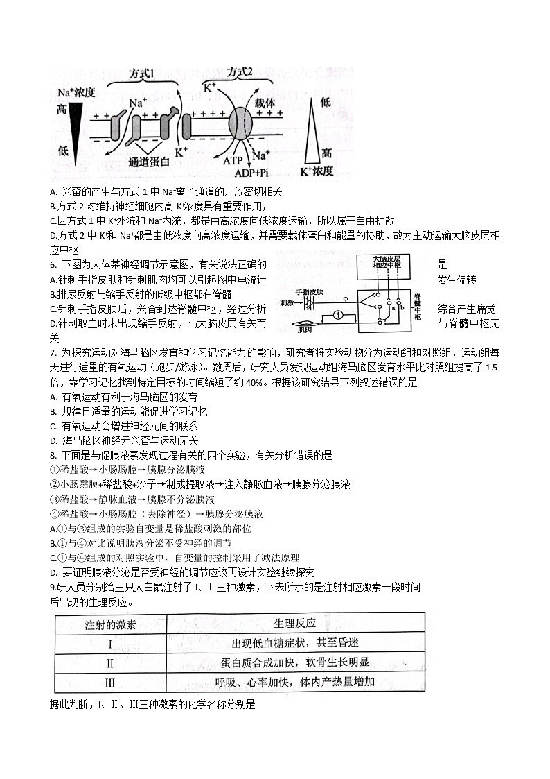 2022-2023学年山东省菏泽市高二上学期期中联考生物试题（B）word版02