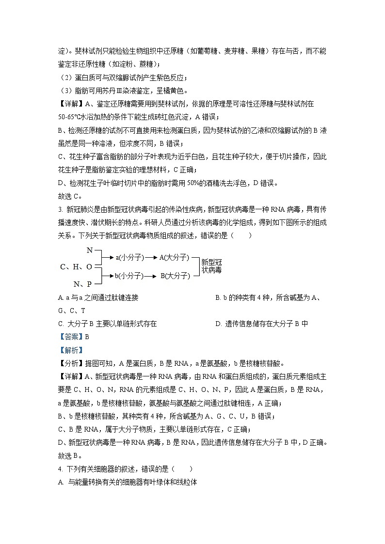 2022-2023学年山西省晋中市榆次第一中学校高二上学期开学考试生物试题 解析版第2页