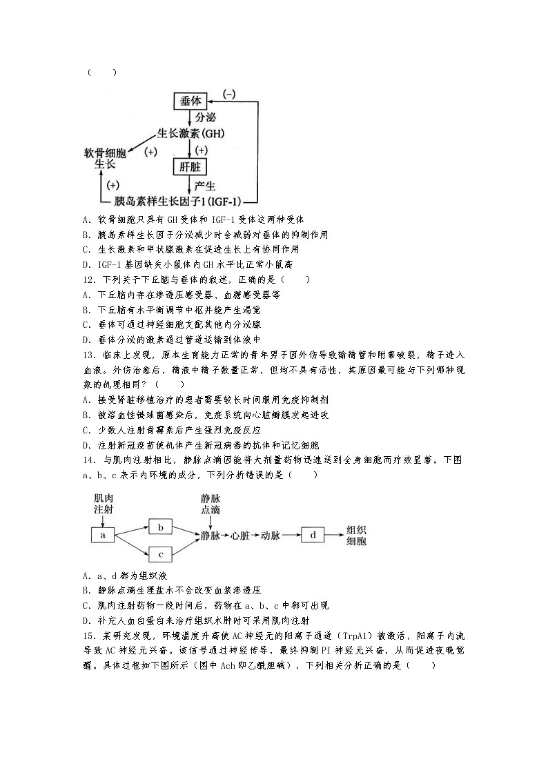 2022-2023学年浙江省宁波市金兰合作组织高二上学期期中联考生物试题 Word版03