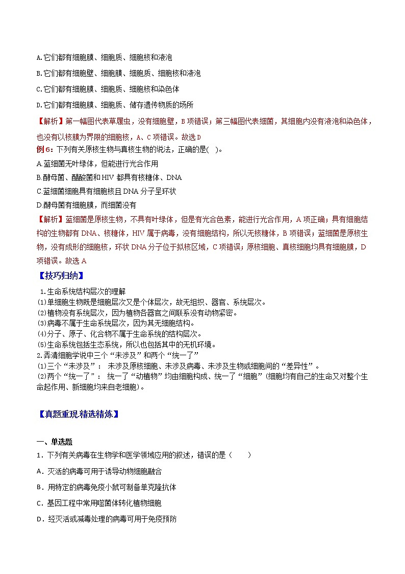 专题01 走进细胞：【二轮复习】备战2023年高考生物必备知识大串讲03