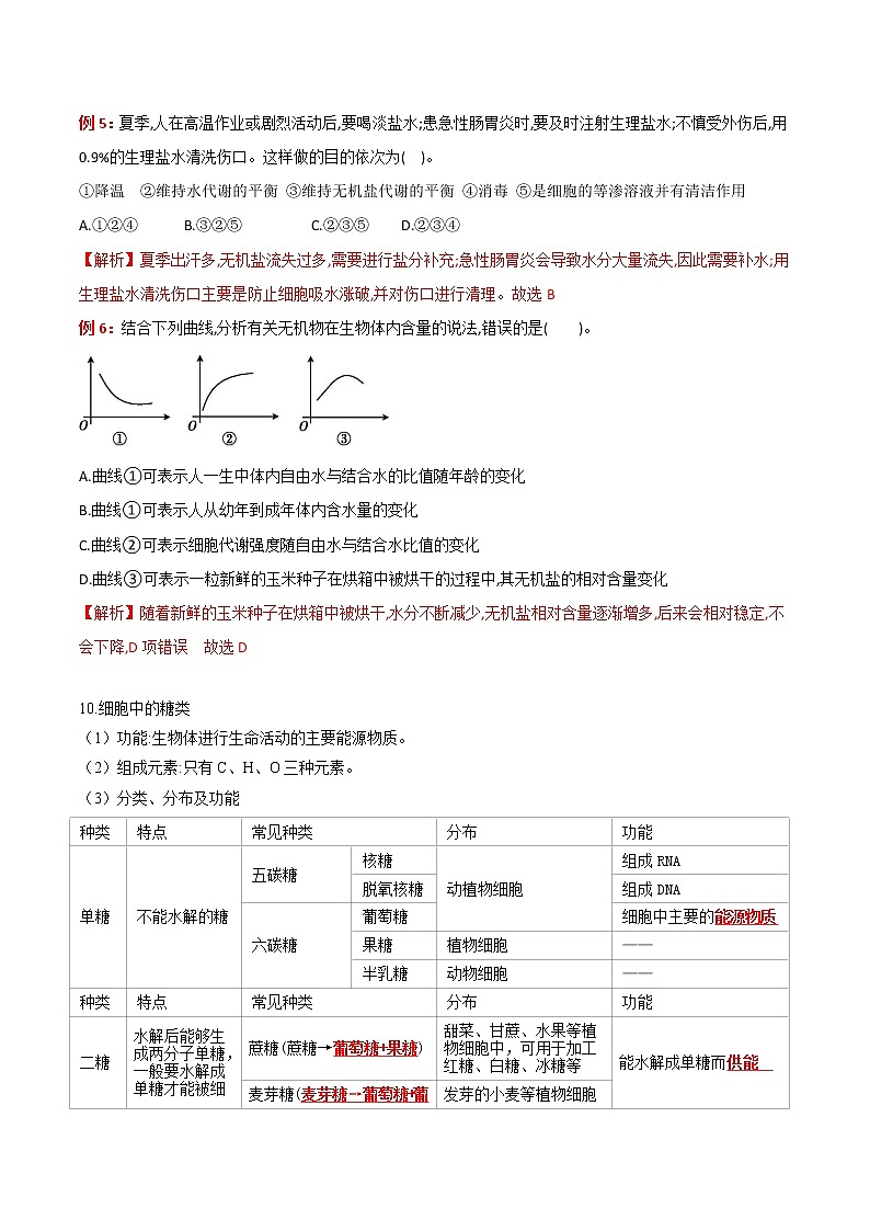 专题02 组成细胞的分子：【二轮复习】备战2023年高考生物必备知识大串讲03