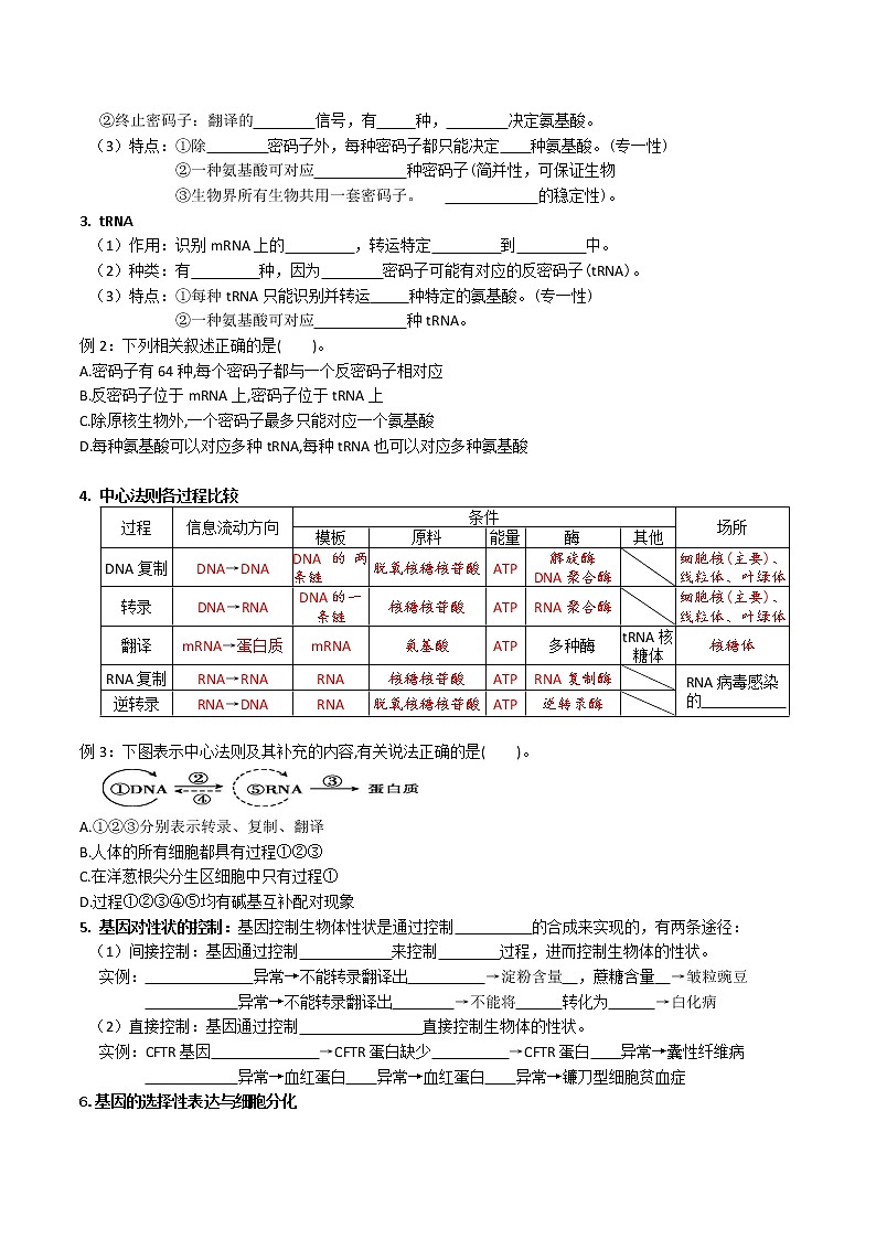 专题10 基因的表达 ：【二轮复习】备战2023年高考生物必备知识大串讲02