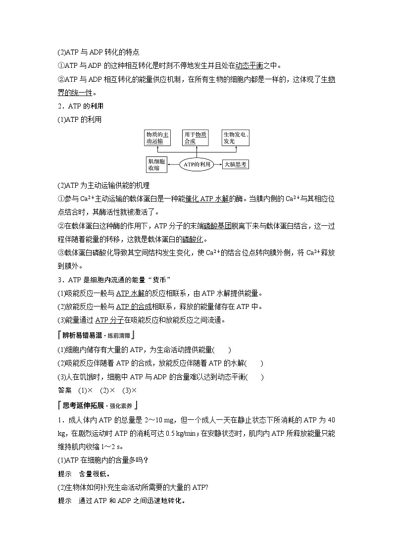 第5章 第2节 细胞的能量“货币”ATP 试卷03