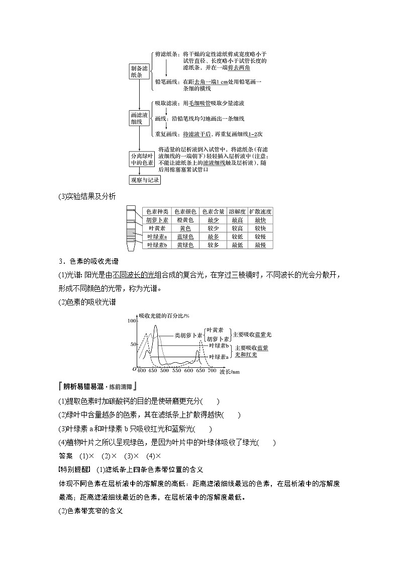 第5章 第4节 第1课时 捕获光能的色素和结构 试卷02