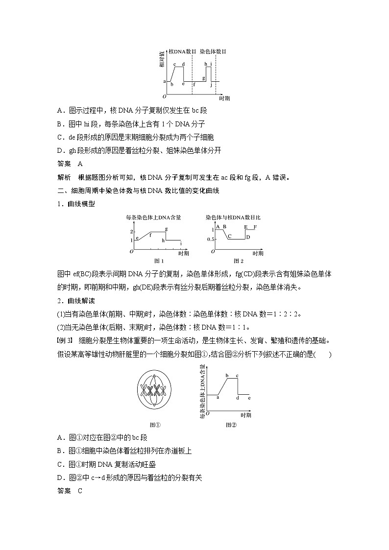 第6章 微专题(四) 与有丝分裂过程相关的图像和曲线分析02