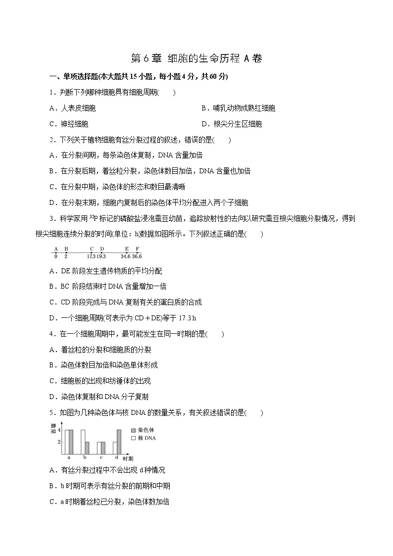 第6章 细胞的生命历程A卷-2020-2021学年高一生物学同步单元AB卷（2019人教版必修1）01