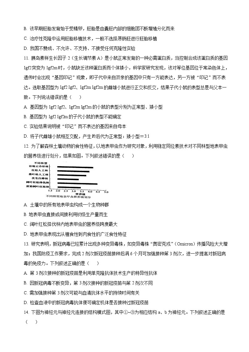 2022-2023学年浙江省杭州市二中等四校高三上学期选考模拟联考试题  生物（解析版）第3页