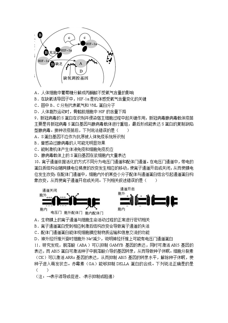 2023届山东省济南市章丘区高三上学期12月学情检测生物学试题（Word版含答案）03