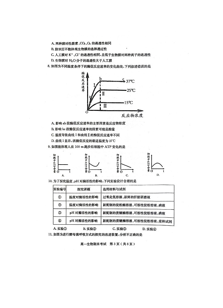2022-2023学年广东省茂名市电白区高一上学期期末考试生物试题03