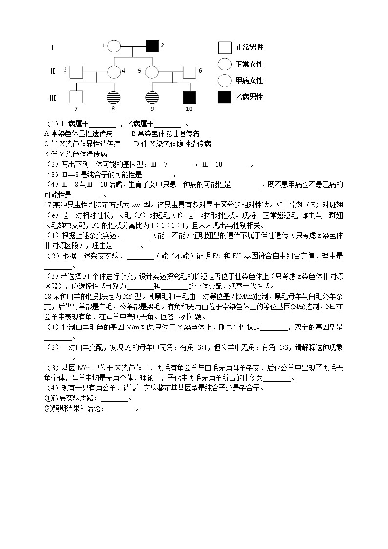 2.3伴性遗传 同步练习（含解析）第3页