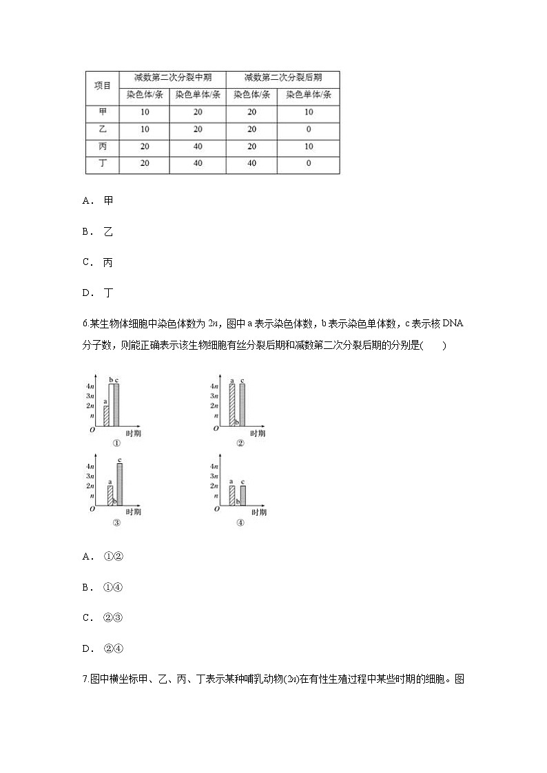 【新教材精创】2.1.2 减数分裂与受精作用 练习（1）（原卷版）第3页