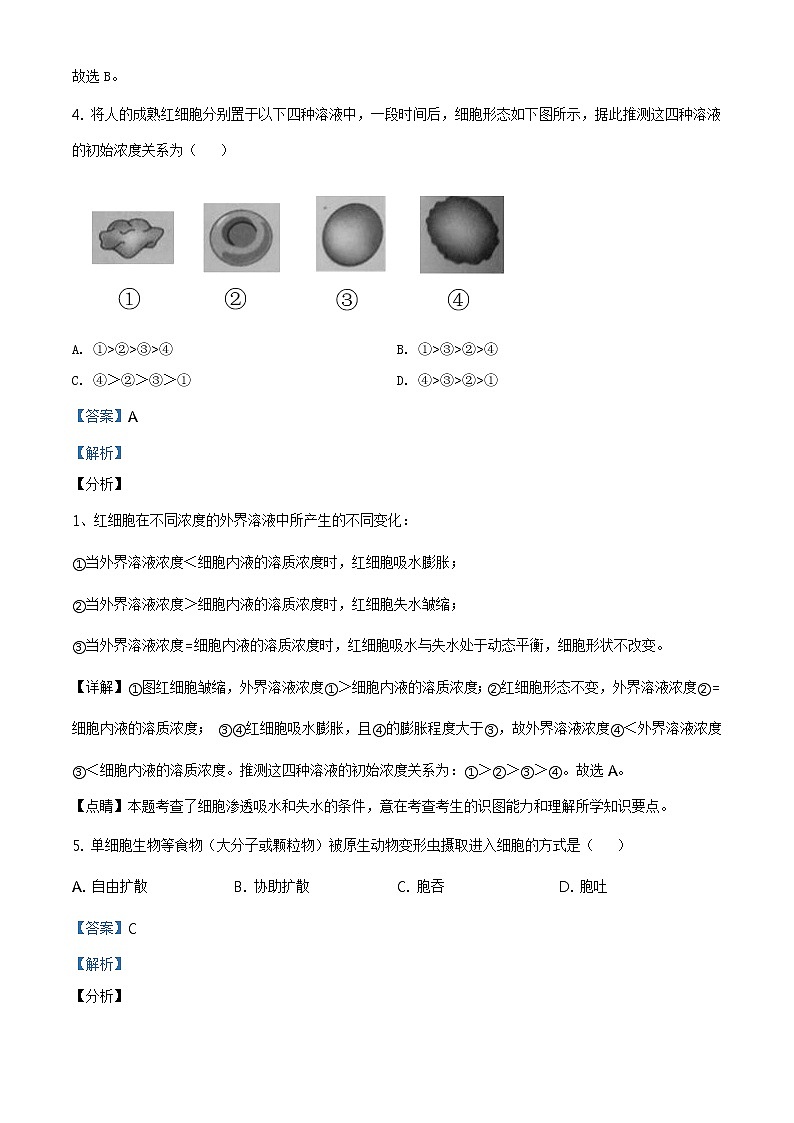 精品解析：辽宁省大连市旅顺口区2019-2020学年高一下学期期末生物试题03