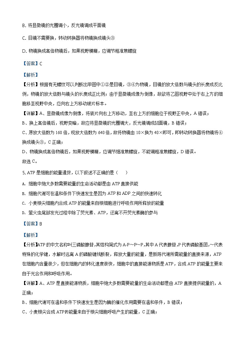 精品解析：天津市耀华中学2019-2020学年高一下学期期末生物试题03