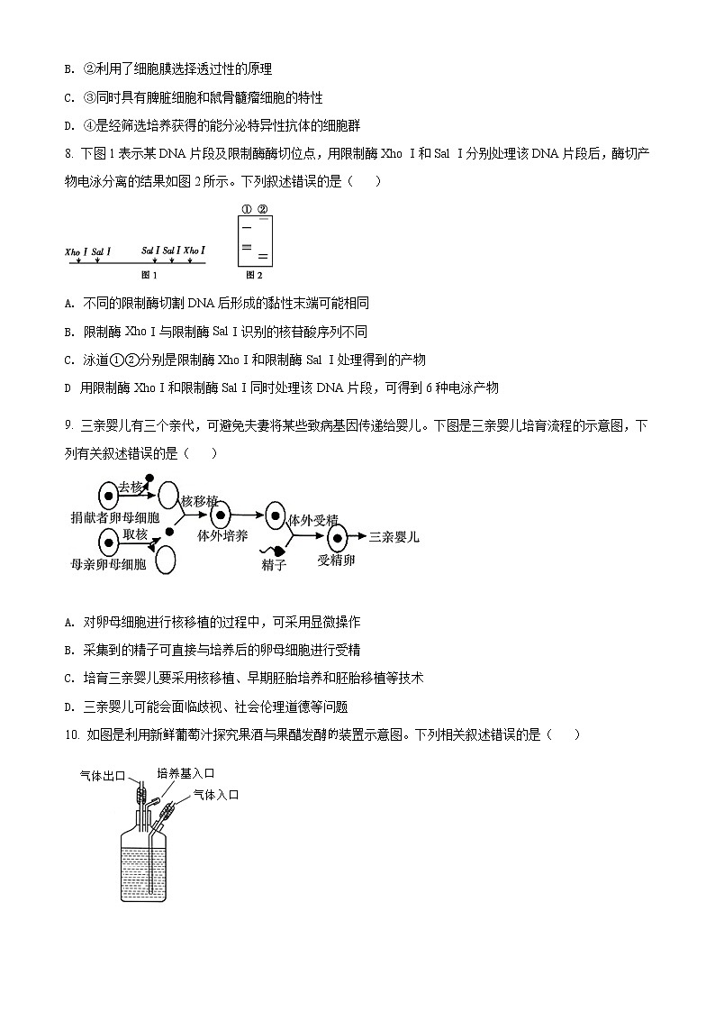 精品解析：山东省德州市齐河县一中2020-2021学年高二下学期期中生物试题03