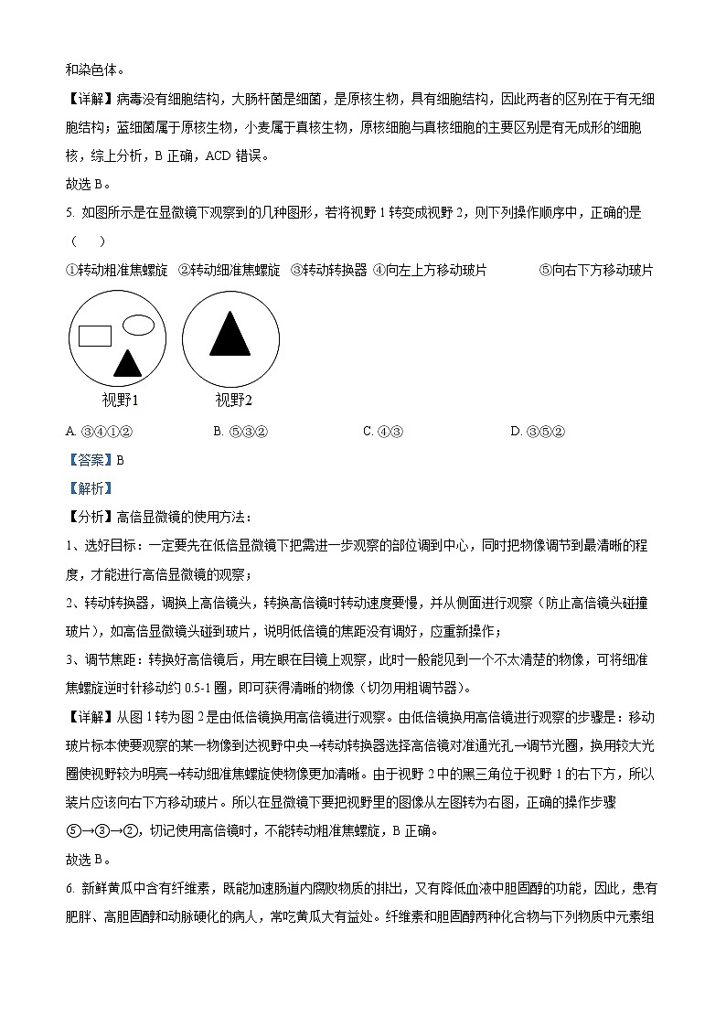 2022-2023学年宁夏银川市贺兰一中高一上学期期中考试生物试题（解析版）03