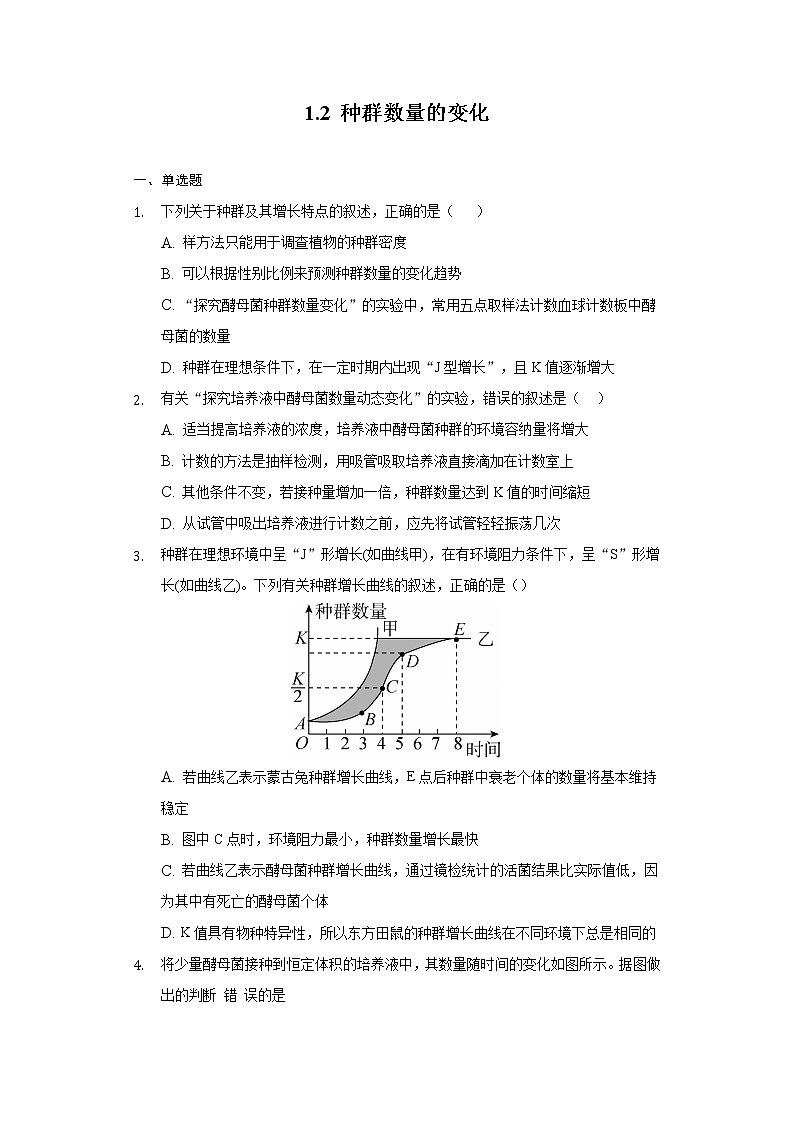 1.2 种群数量的变化（精编课件+同步练习）精编高二生物同步备课系列（人教版2019选择性必修2）01