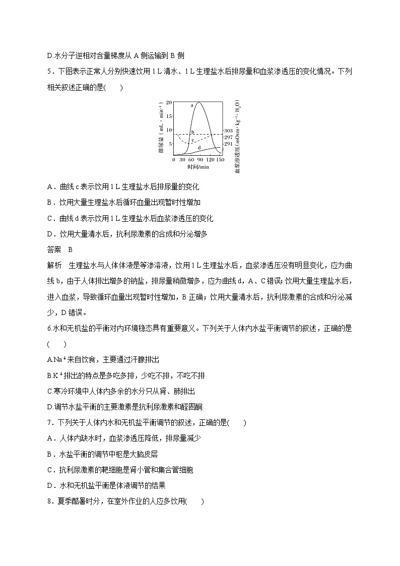 2.3水盐平衡的调节（精编课件+同步练习）精编高二生物同步备课系列（新苏教版（2019）选择性必修1）02
