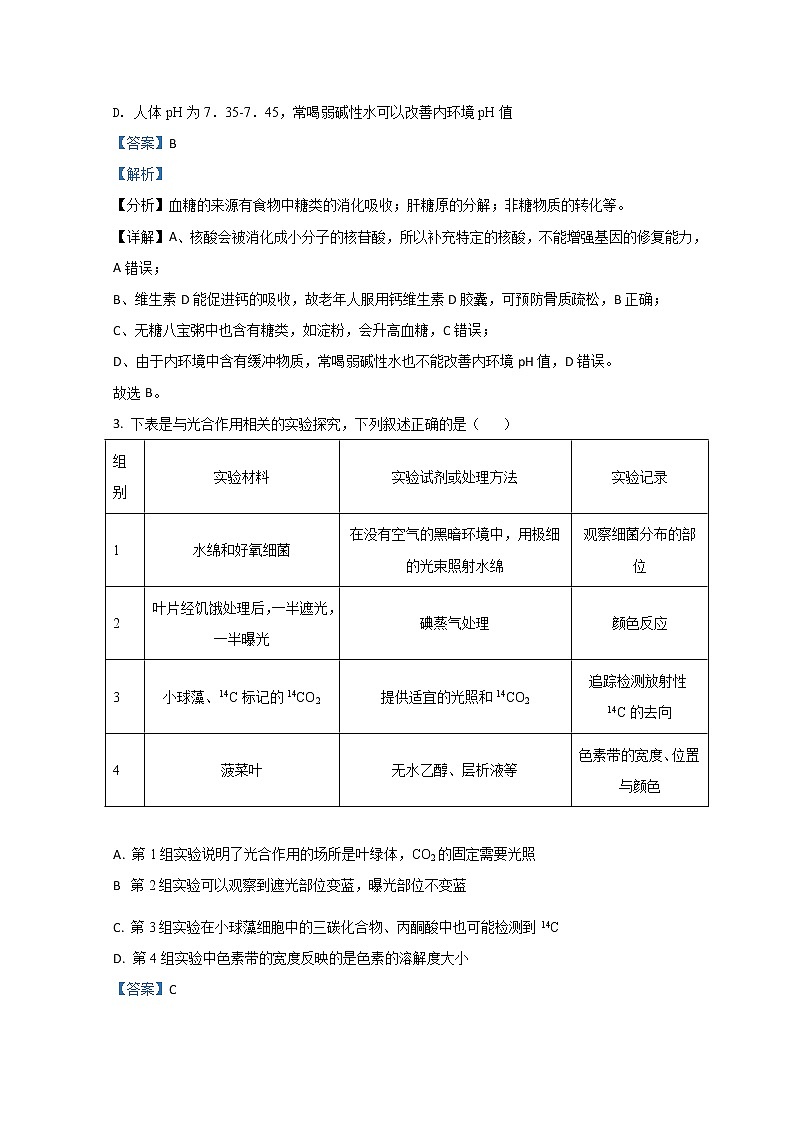 湖南省衡阳市第八中学2022届高三生物下学期开学考试试题（Word版附解析）02