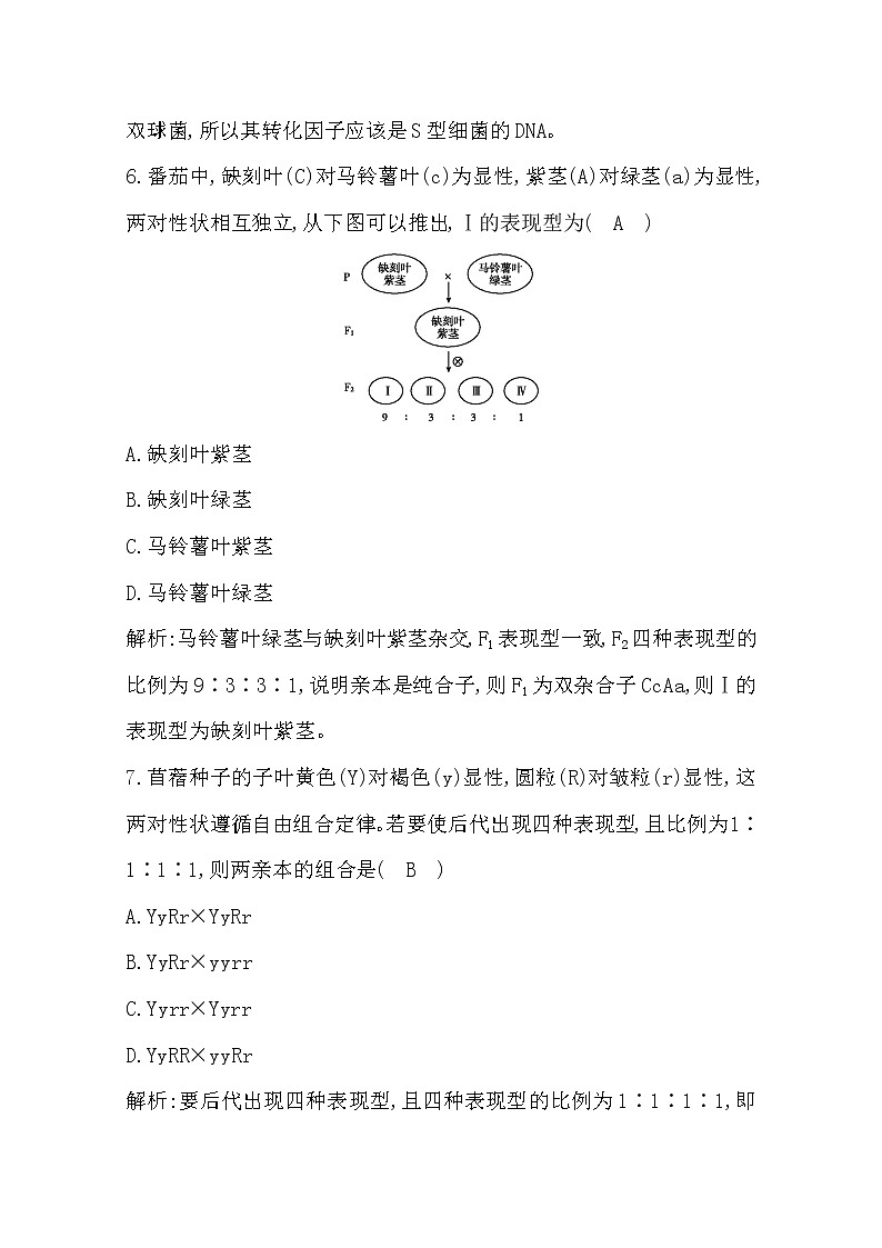 2019-2020学年广东省普通高中学业水平考试生物合格性考试模拟试题（六） Word版03