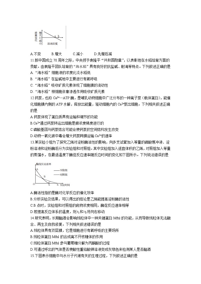 甘肃省张掖市2022-2023学年高一生物上学期12月月考试卷第3页