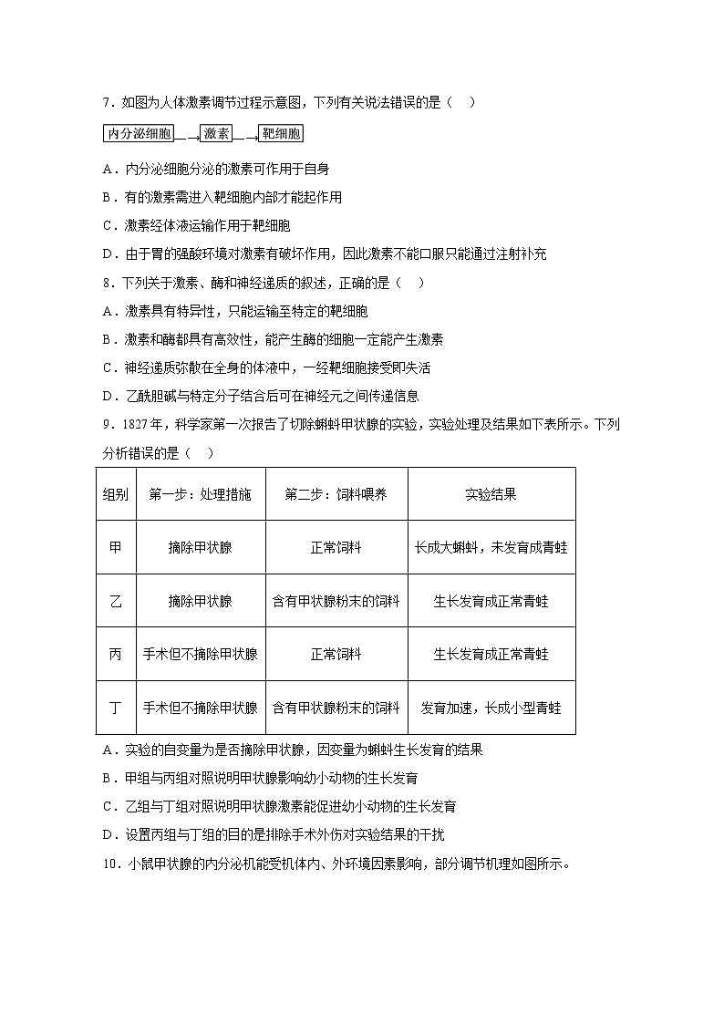 湖北省天门市2022-2023学年高二生物上学期12月月考试卷（Word版附答案）03
