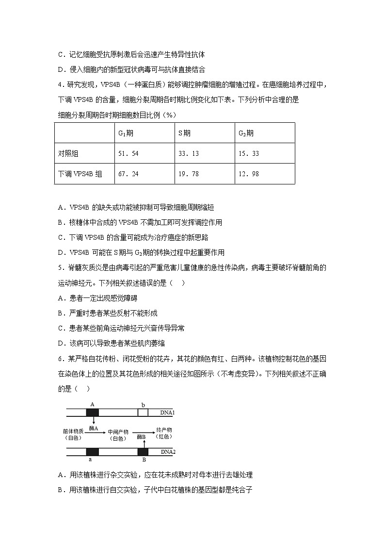 2023届湖南省株洲市天元区名校高三上学期12月月考（A）生物试卷含答案02