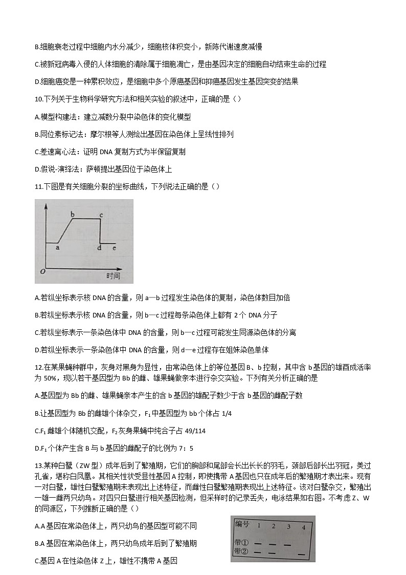 2022-2023学年江西省五市九校协作体高三上学期第一次联考生物试题含答案03