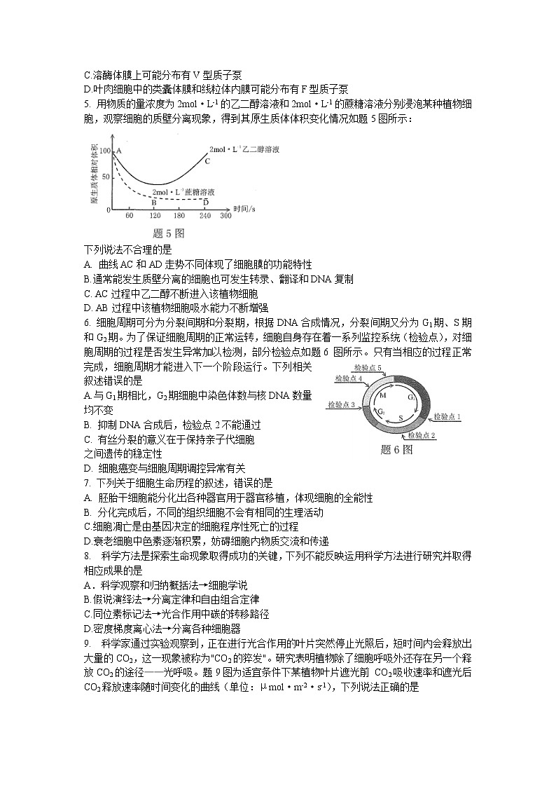 2022-2023学年重庆市高三上学期第一次联合诊断检测生物试题PDF版含答案02
