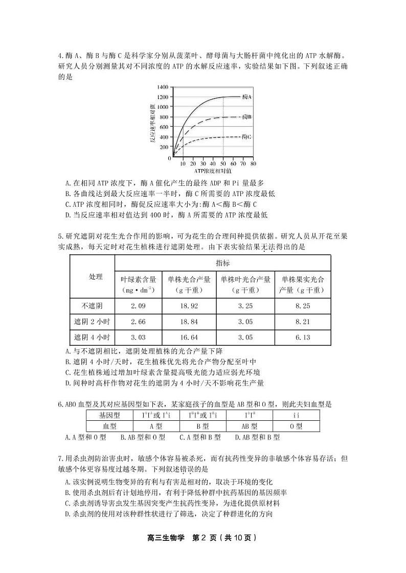 北京丰台区2022-2023学年高三生物上学期期末考试试卷（PDF版附答案）第2页