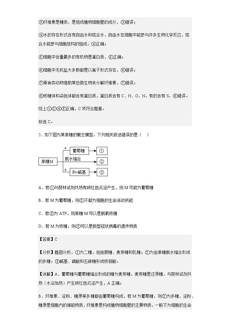 2022-2023学年河北省邢台市一中高一上学期第三次月考生物试题含解析02
