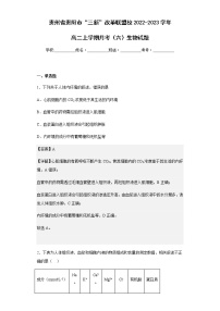 2022-2023学年贵州省贵阳市“三新”改革联盟校高二上学期月考（六）生物试题含解析