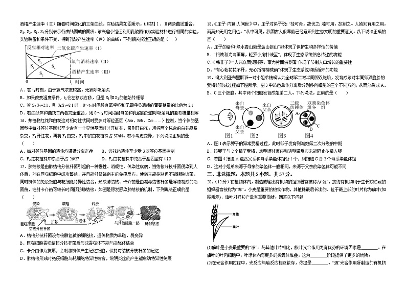 江苏省镇江市实验高级中学2022-2023学年高三下学期入学测试生物试题第3页