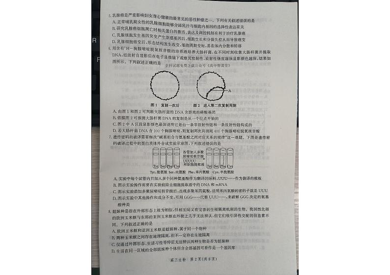 河北省邯郸市2022-2023学年高三上学期期末考试生物试题第2页
