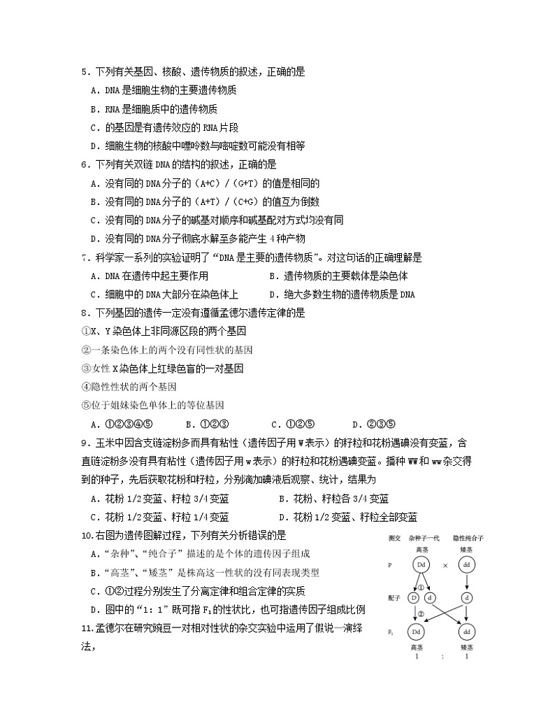 2022-2023学年河北省石家庄市高一下学期生物期末专项模拟试题（AB卷）含解析02