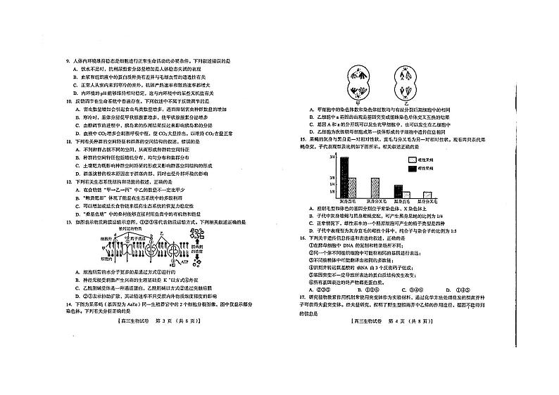 2023三门峡高三上学期一模（第一次大练习）生物PDF版含答案02